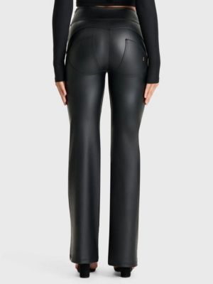 Women's Faux Leather High-Rise Sculpting Super Flares