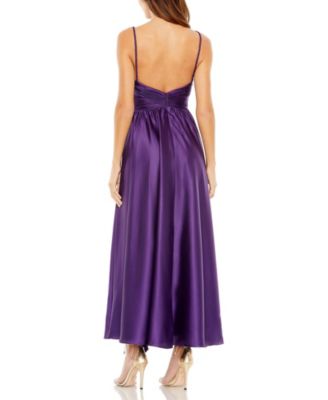 MAC DUGGAL Purpleオンブルチュールホルターロングドレス Mac Duggal Ruffle Tiered Floral Cut Out Chiffon Gown Lilac