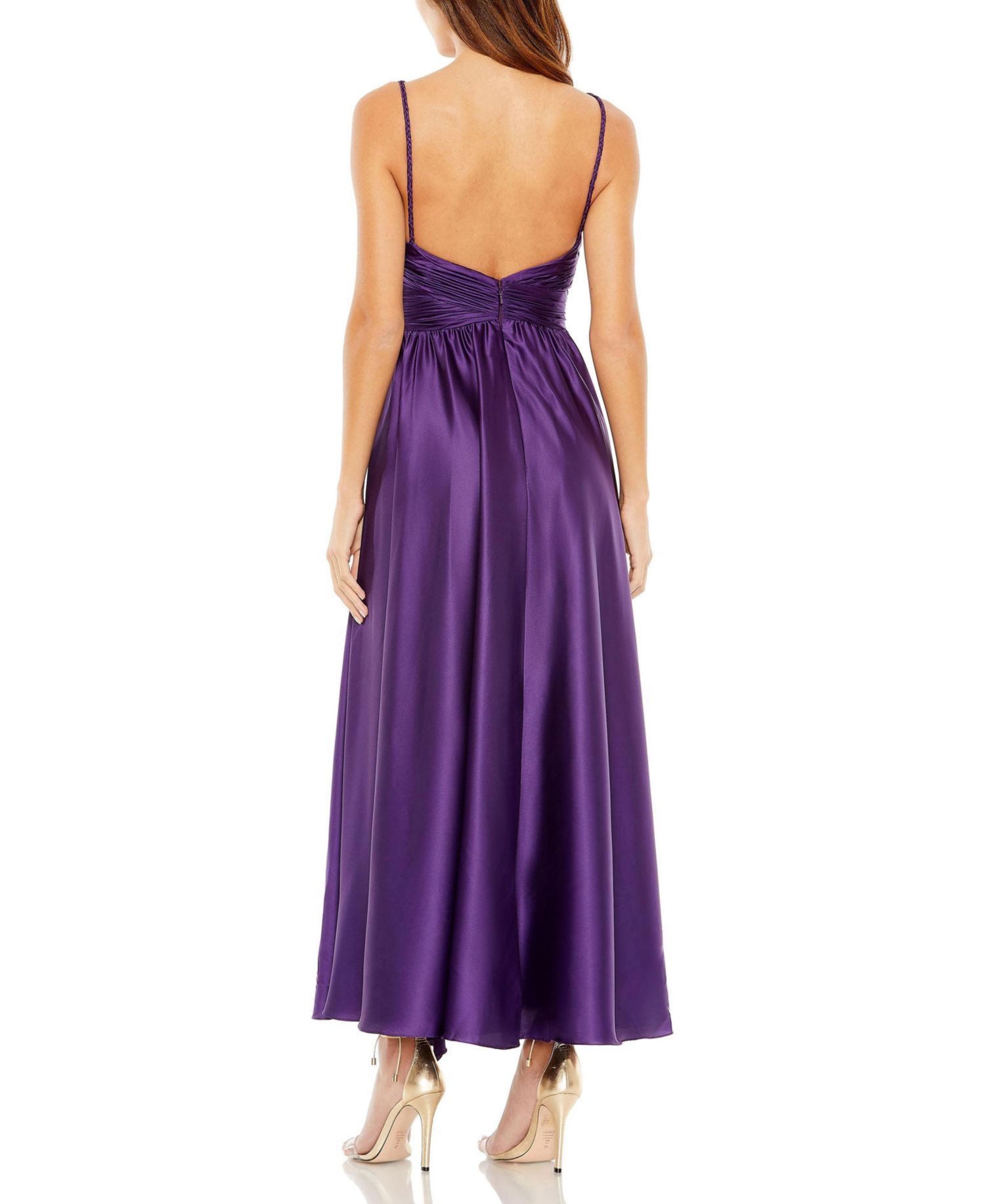 Women's Ruched Top Halter Gown
