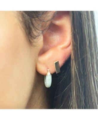 Jade Hoop Earrings 15 millimeters