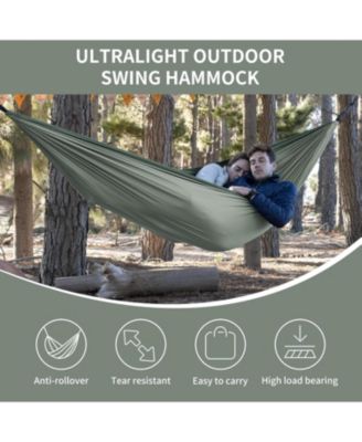 Swing Hammock 1-Person Camping Hammock Sturdy Portable Durable Swing 180kg Load Capacity for Outdoor, Trekking, Travelling, Garden