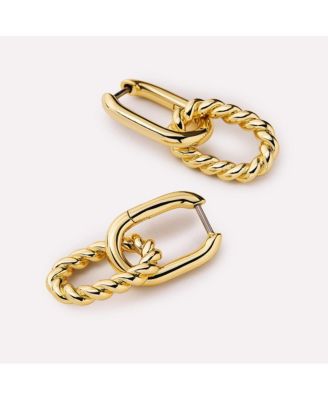 Gold Drop Earrings - Ash Double Mini