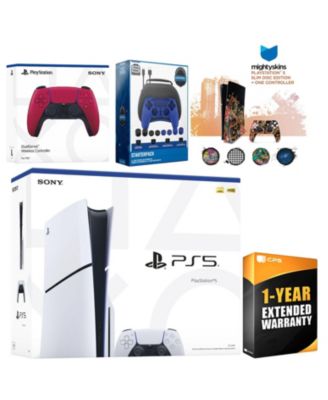 Playstation 5 Slim Disc with Extra Controller, Gamer Starter Kit and MightySkins Decal Voucher + 1 Year CPS Extended Warranty
