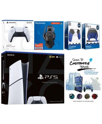 PlayStation 5 Slim Digital with Extra Controller, Plantronics Headset, Gamer Kit, Trigger Kit and MightySkins Decal Voucher