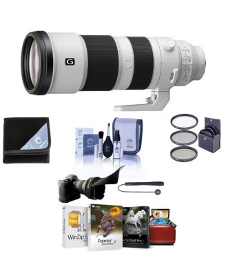 FE 200-600mm f/5.6-6.3 G OSS E-Mount Lens - Bundle With 95mm Filter Kit, Flex Lens Shade, Capleash II, Cleaniing Kit, Lens Wrap, Mac Software