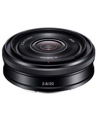 E 20mm f/2.8 Lens, Black, Bundle with 49mm Digital Essentials Filter Kit and 15x15" Lens Wrap