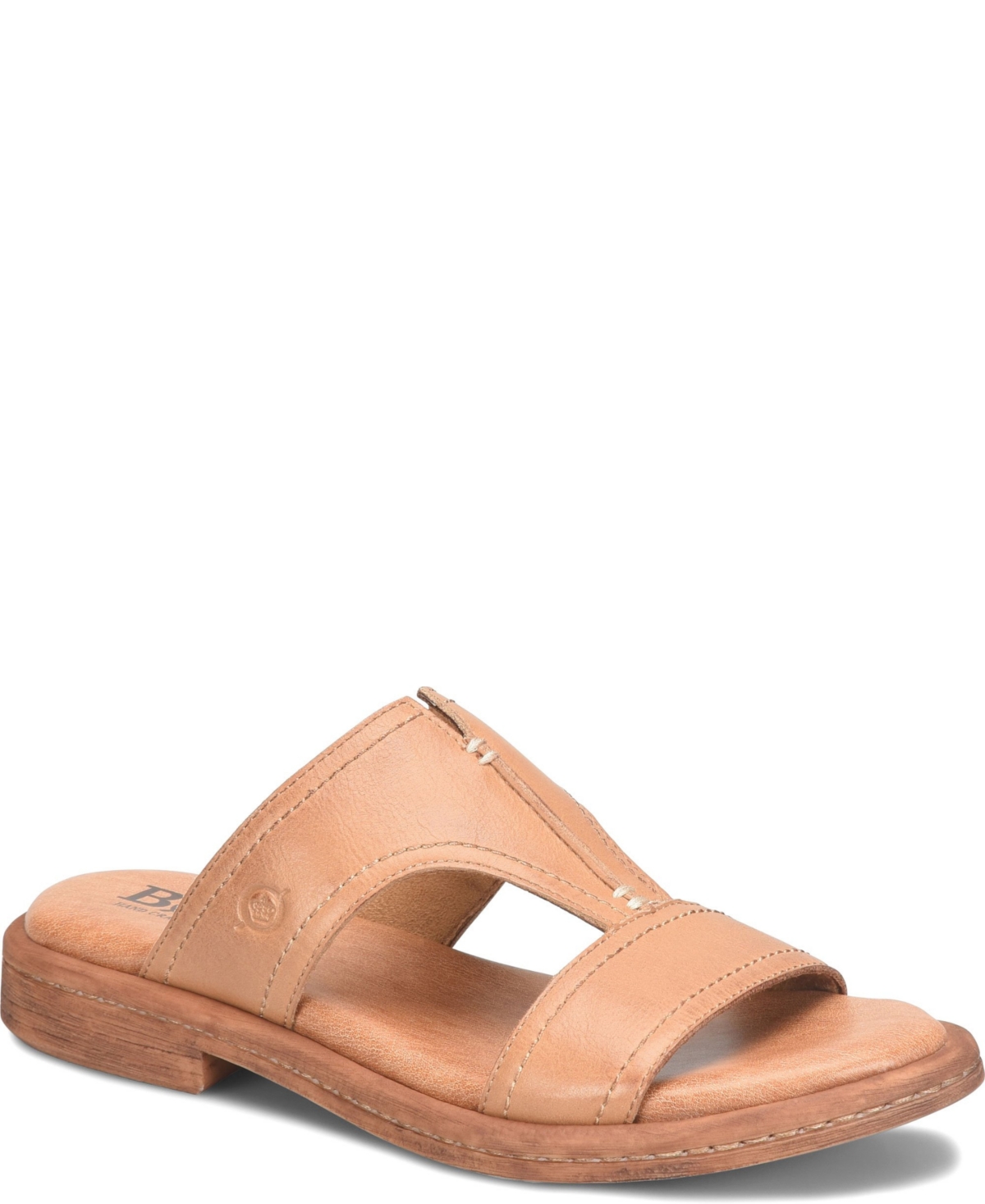 Born Women's Remo Round Toe Flat Sandals In Light Brown Butterfly