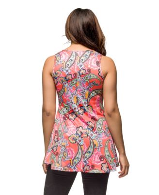 Women's Paisley Print Scoop Neck Tank Top