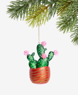 Holiday Lane - Eclectic Charm Glass Potted Cactus Ornament