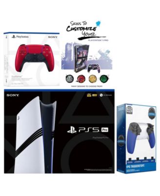 PlayStation 5 Pro with Extra Cosmic Red Controller, Trigger Stop Kit and MightySkins Decal Voucher
