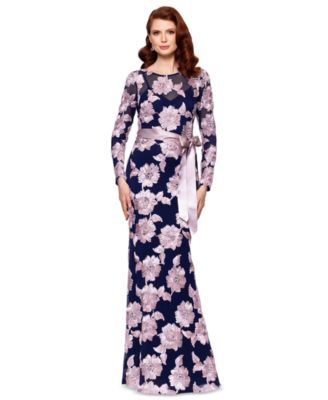 Betsy & Adam - Women's Embroidered Mesh Gown