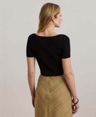 Women's Cropped Short-Sleeve Sweater