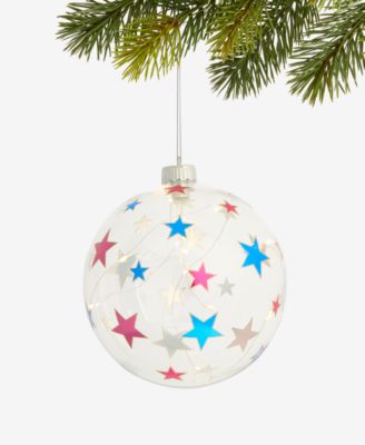 Holiday Lane - Merry Magic Light Up Star Ball Ornament