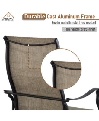 PVC-Coated Polyester Fabric Cast Aluminum Frame Dining Chair (Set of 4)