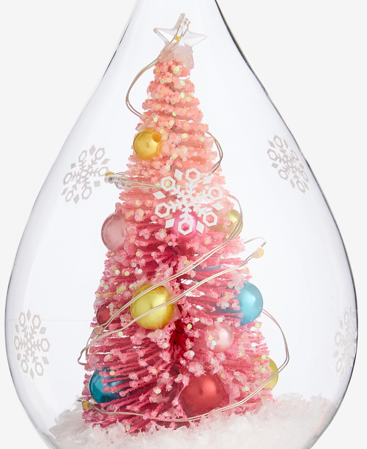 Holiday Lane Merry Magic Pink Tree In Dome Ornament, Macy's Exclusive In Transparent