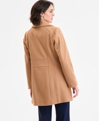 Women's Single-Breasted Notched-Collar Peacoat