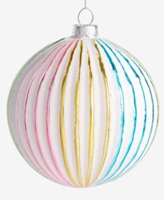 Pastel Shine Rainbow Textured Ball Ornament, Macy's Exclusive