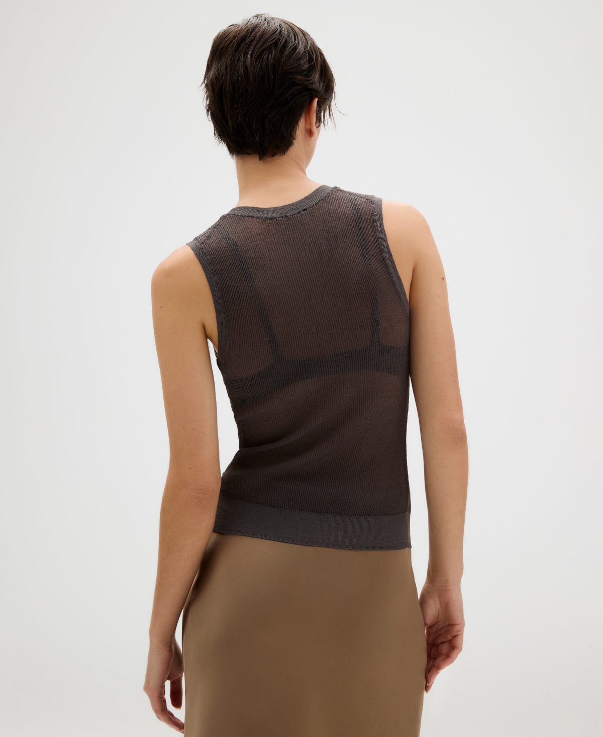 Shop Calvin Klein Women's Sheer Slim Sleeveless Tank Top