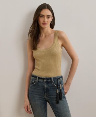 Lauren Ralph Lauren - Women's Rib-Knit Linen-Blend Sweater Tank Top