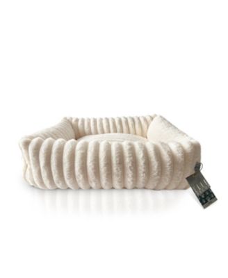 Square Plush Pet Cuddler Bed, Stylish and Comfortable Bedding for Dogs and Cats