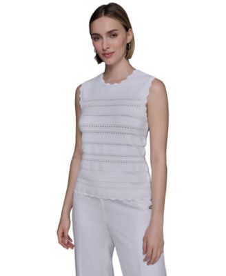 KARL LAGERFELD PARIS - Women's Scalloped-Trim Sweater