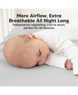 2pk Aereo Fitted Crib Sheets for Boys, Girls, 52x28 Standard Baby Crib Mattress Sheets, Bamboo Viscose Cotton