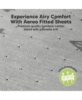 2pk Aereo Fitted Crib Sheets for Boys, Girls, 52x28 Standard Baby Crib Mattress Sheets, Bamboo Viscose Cotton