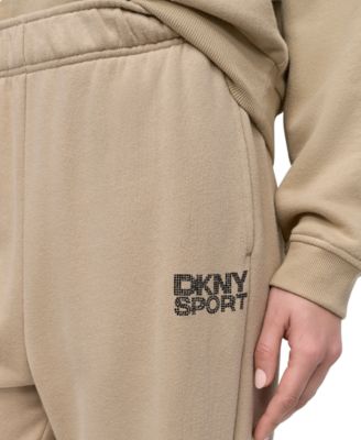 Women's Rhinestone-Logo High-Rise Straight-Leg Pants