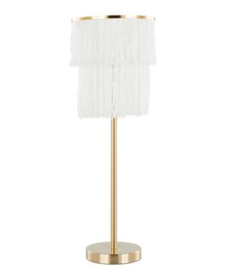 25" Metal Fringe Contemporary Buffet Lamp, Set of 2