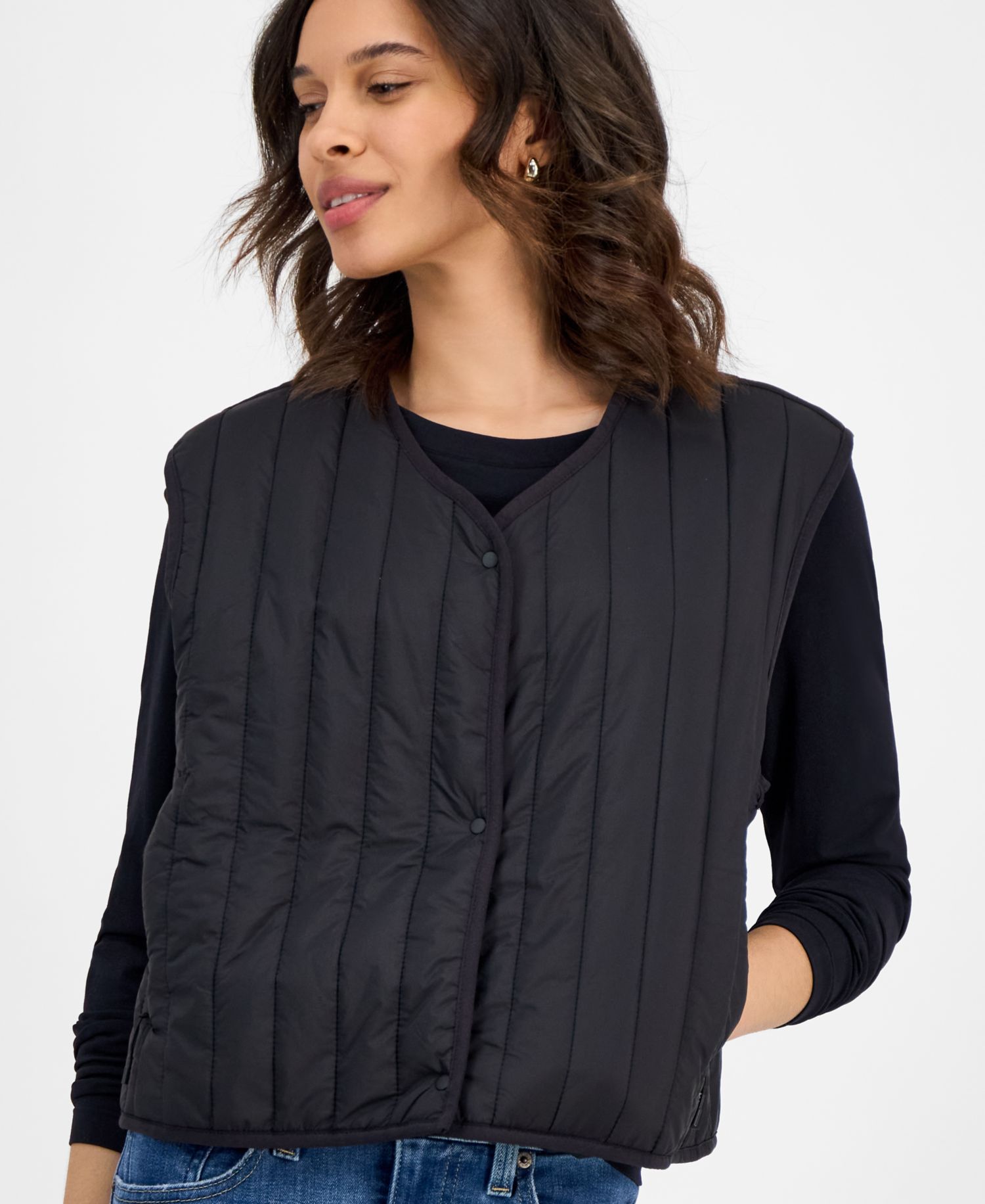 Women's Stand-Collar Zip-Front Vest