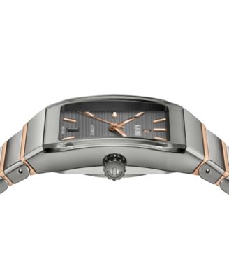 Unisex Swiss Automatic Anatom Rose Gold PVD Stainless Steel & Gray Ceramic Bracelet Watch 33mm
