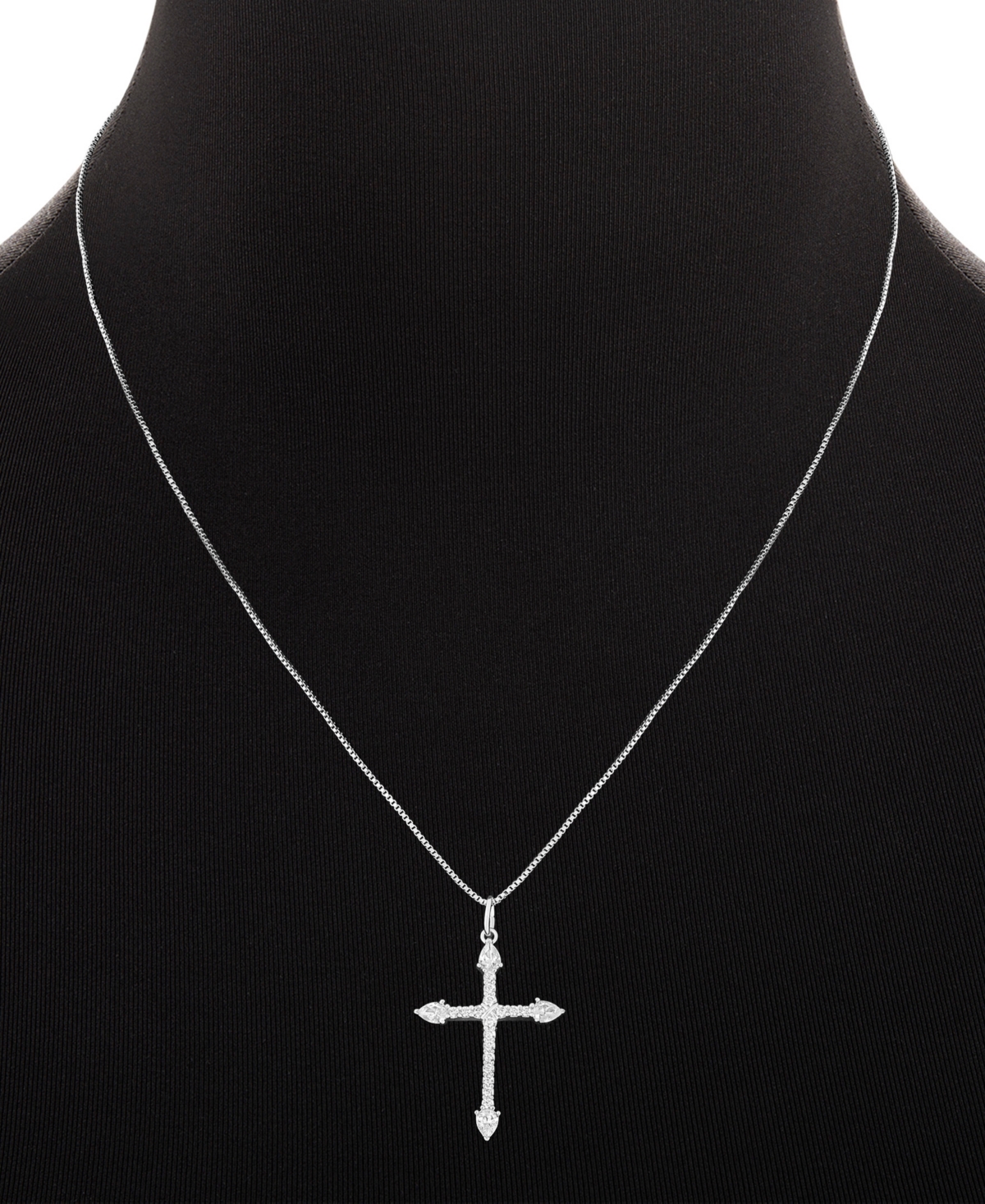 Giani Bernini Cubic Zirconia Cross Pendant Necklace & Stud Earrings Set In Sterling Silver, Exclusively At Macy's