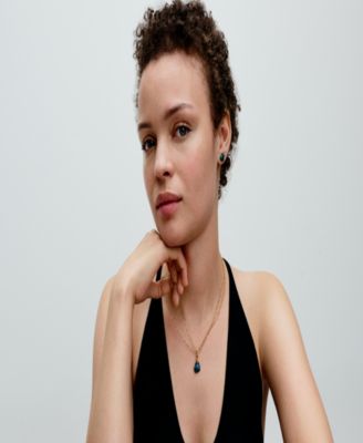 Gold-Plated Triple Stone Heart Stud Earrings