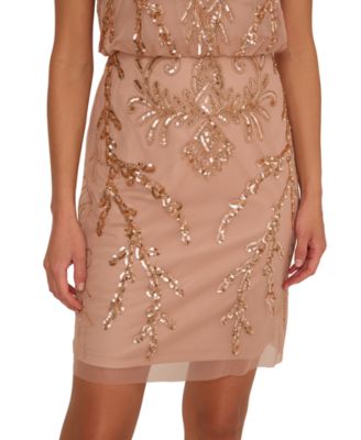 Women's Boat-Neck Embellished Sheath Dress
