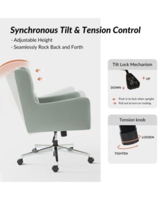 Zaysean Modern Faux Leather Tilting Executive Office Chair