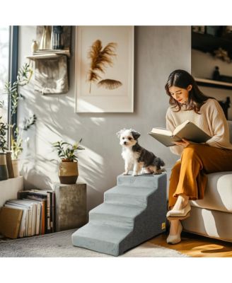 4-Step Non-Slip Sponge Dog Stairs for Small Dogs