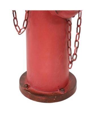 Metal Fire Hydrant Outdoor Garden Statue Decor with Red Finish