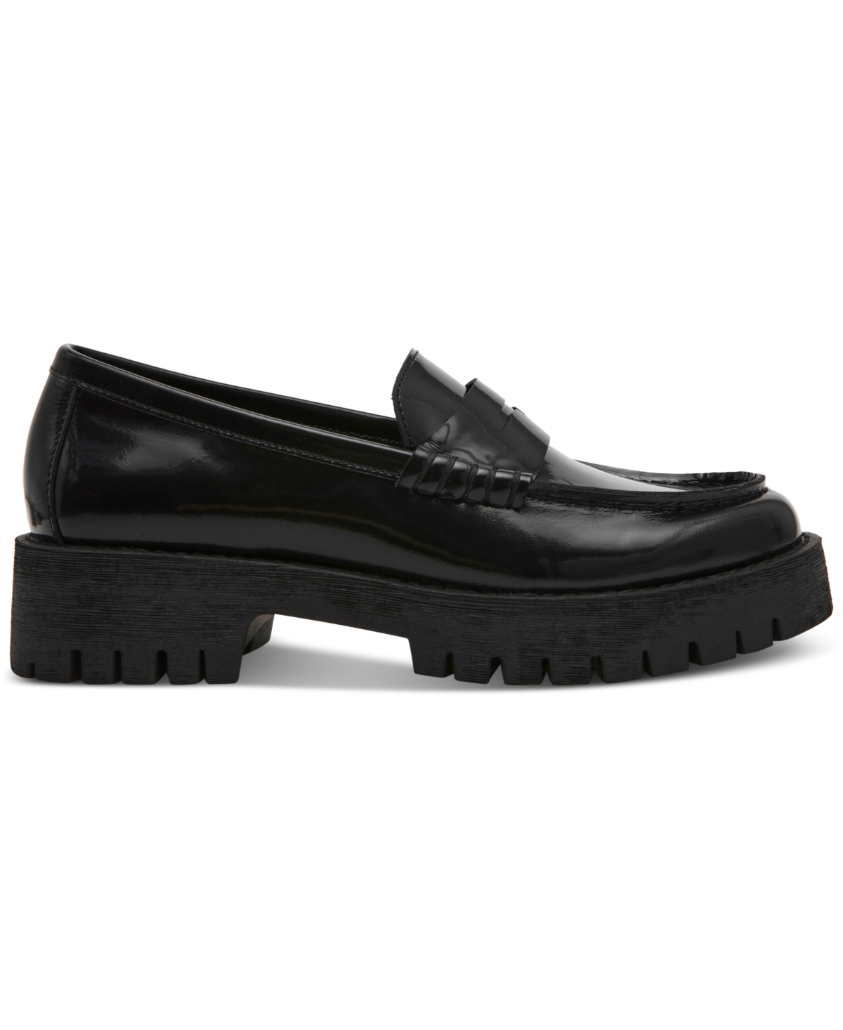 Steve Madden Women's Langsten Lug-sole Tailored Loafers In Black