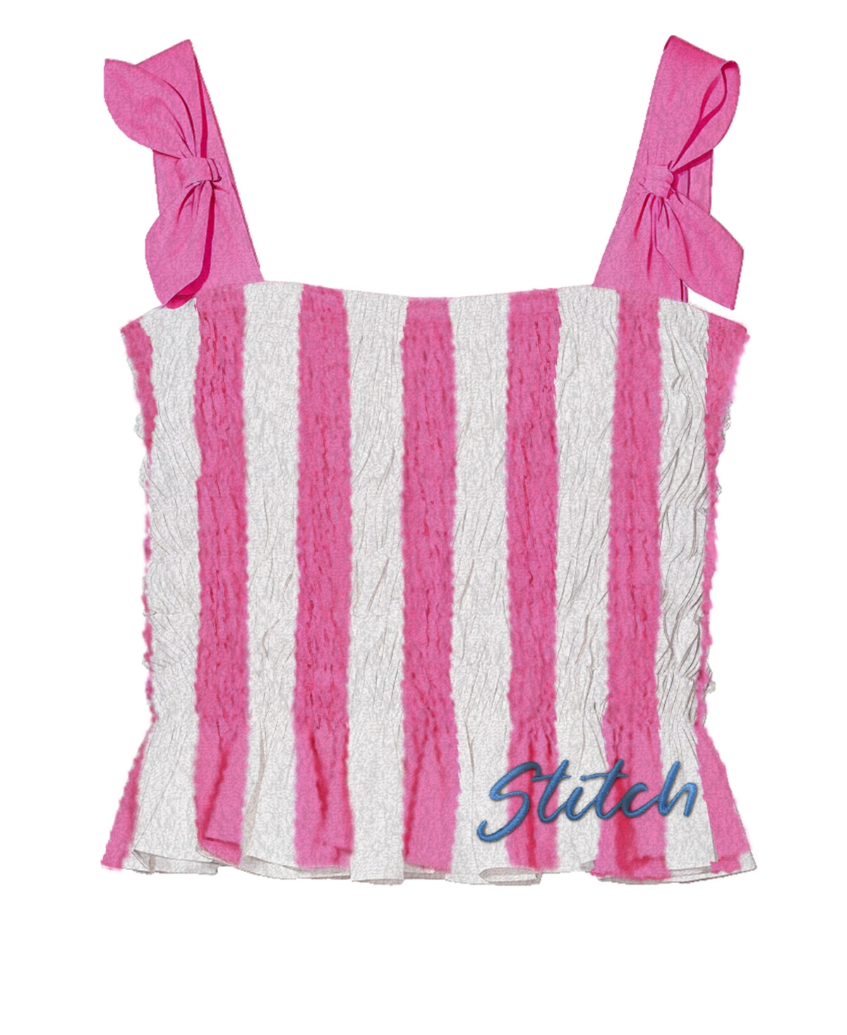 Disney Toddler And Little Girls 2-piece Stitch Embroidered Stripe Top And Skirt Set