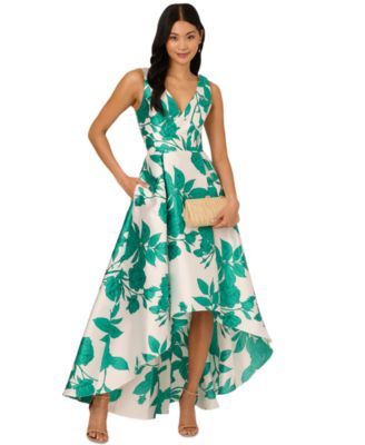 Adrianna Papell - Women's High-Low Floral-Print Gown