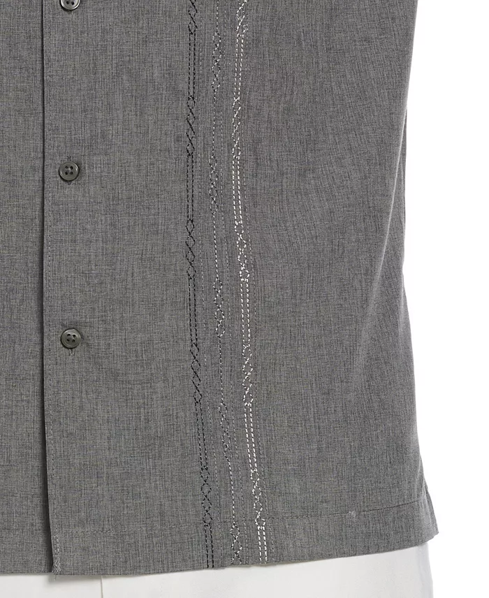 Men's Geo Embroidered Panel Chambray Shirt - thumbnail 3