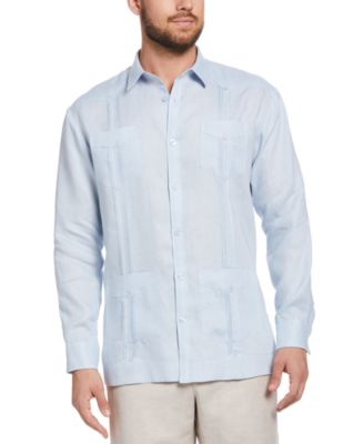 Men's 100% Linen Long Sleeve 4 Pocket Guayabera Shirt