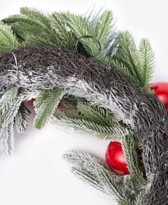 Heritage Pine And Red Ornaments Wreath, Macy's Exclusive 