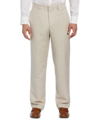 Men's Linen Blend Flat Front Pant