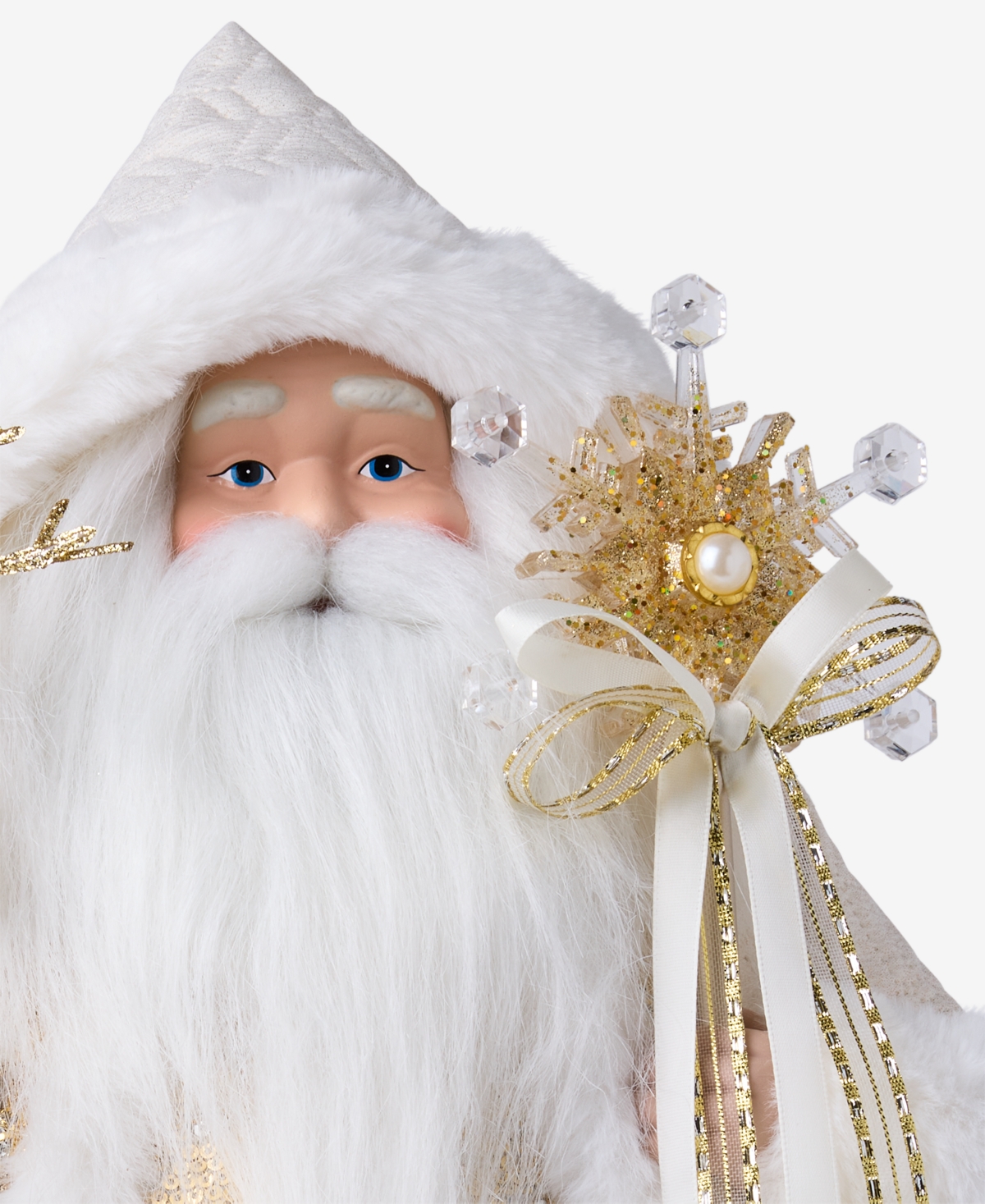 Holiday Lane Opulence Caucasian Santa With White Faux-Fur Robes, Macy's Exclusive