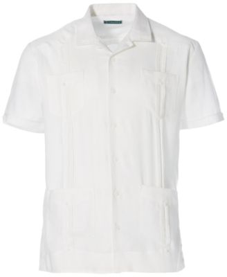 Men's 100% Linen Short Sleeve 4 Pocket Guayabera Shirt