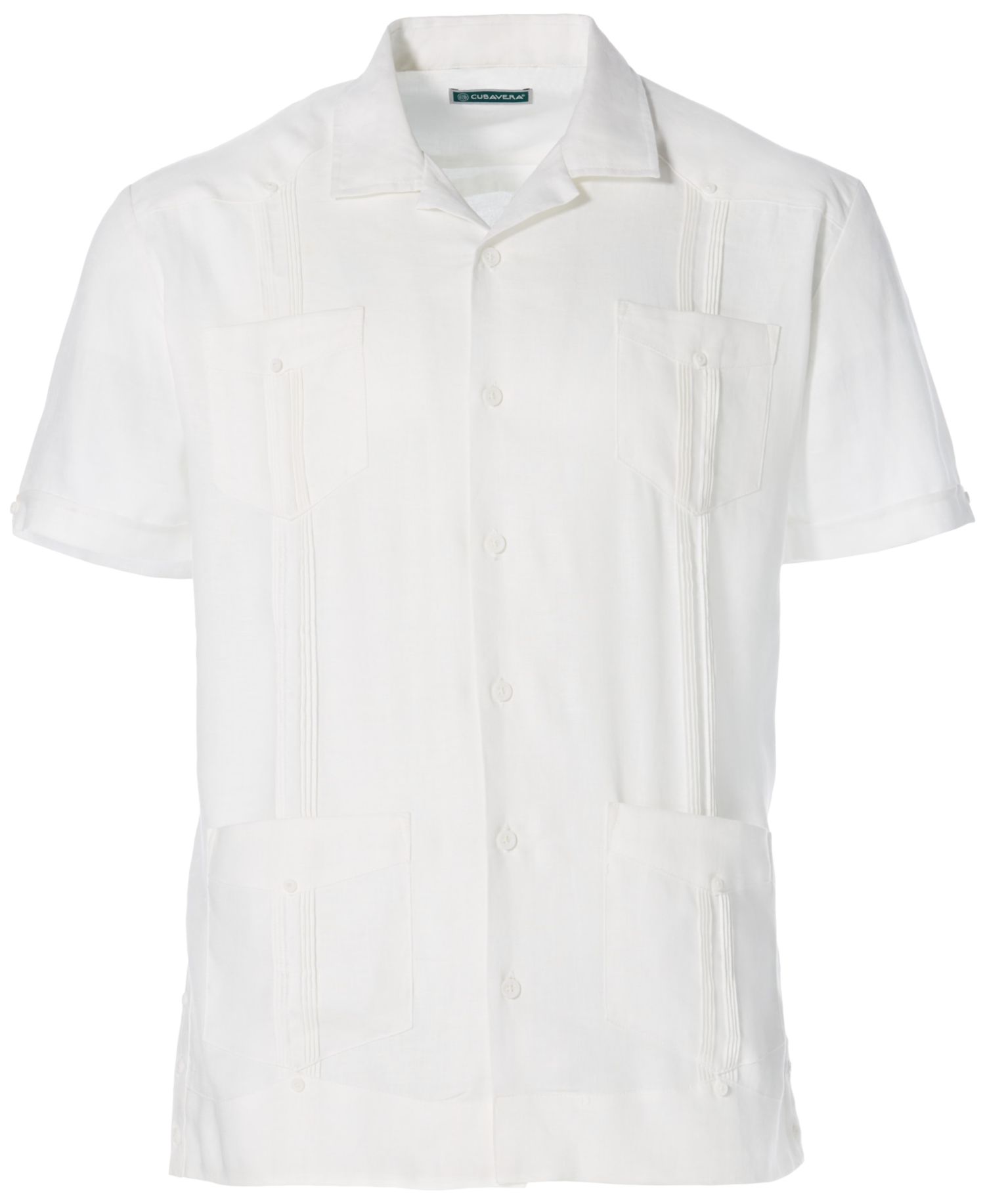 Men's 100% Linen Short Sleeve 4 Pocket Guayabera Shirt