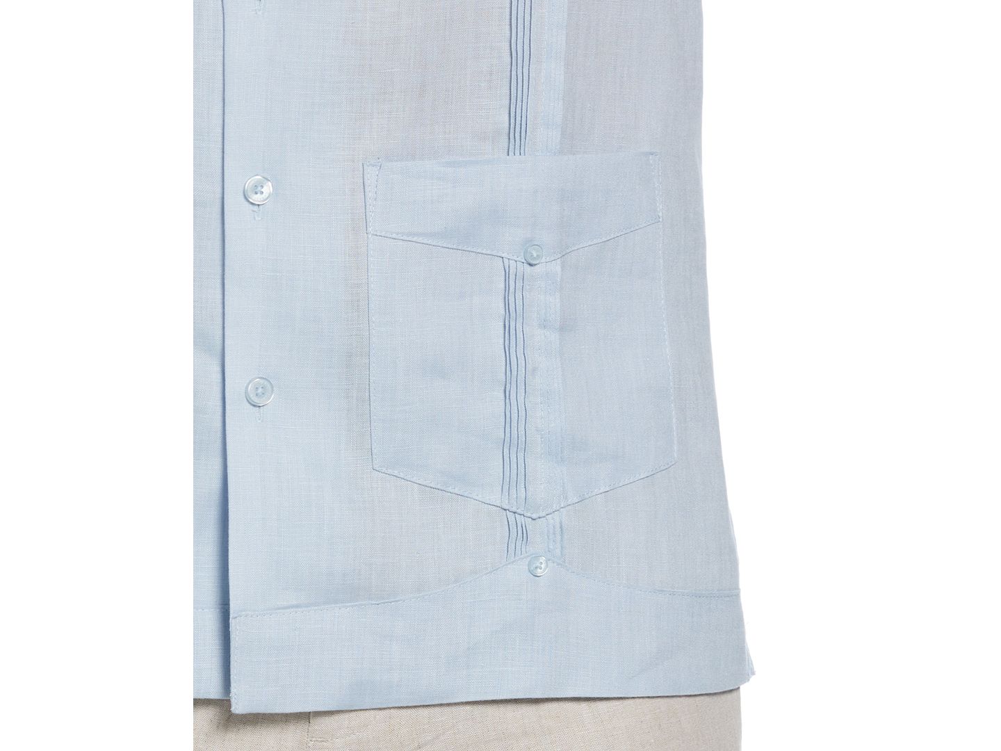 Мужская рубашка Cubavera 100% Linen Short Sleeve 4 Pocket Guayabera, цвет: Яркий белый — фото 7