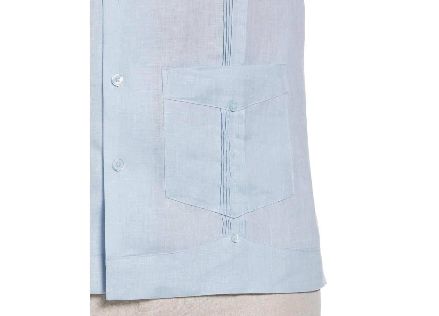 Men's 100% Linen Short Sleeve 4 Pocket Guayabera Shirt