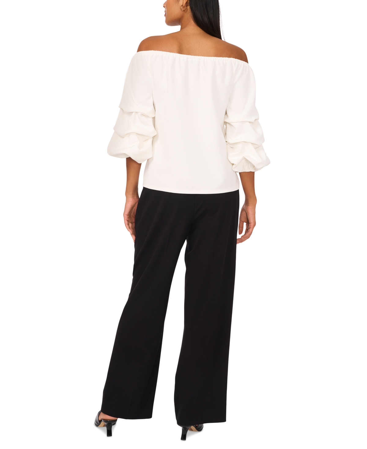 Msk Women's Off-the-shoulder Embellished-sleeve Top In Neutral